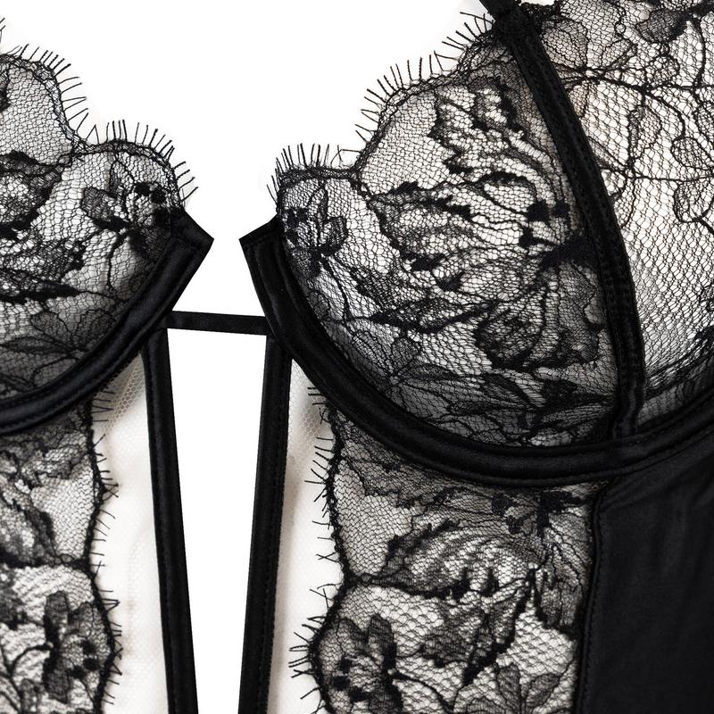 Sutiã Bustier de Seda e Renda Dahlia Street