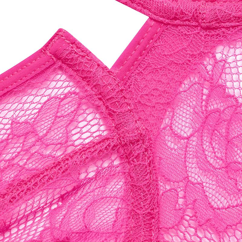 Sutiã Bustier de Renda com alças removíveis Flashback Néon Rose Fluo