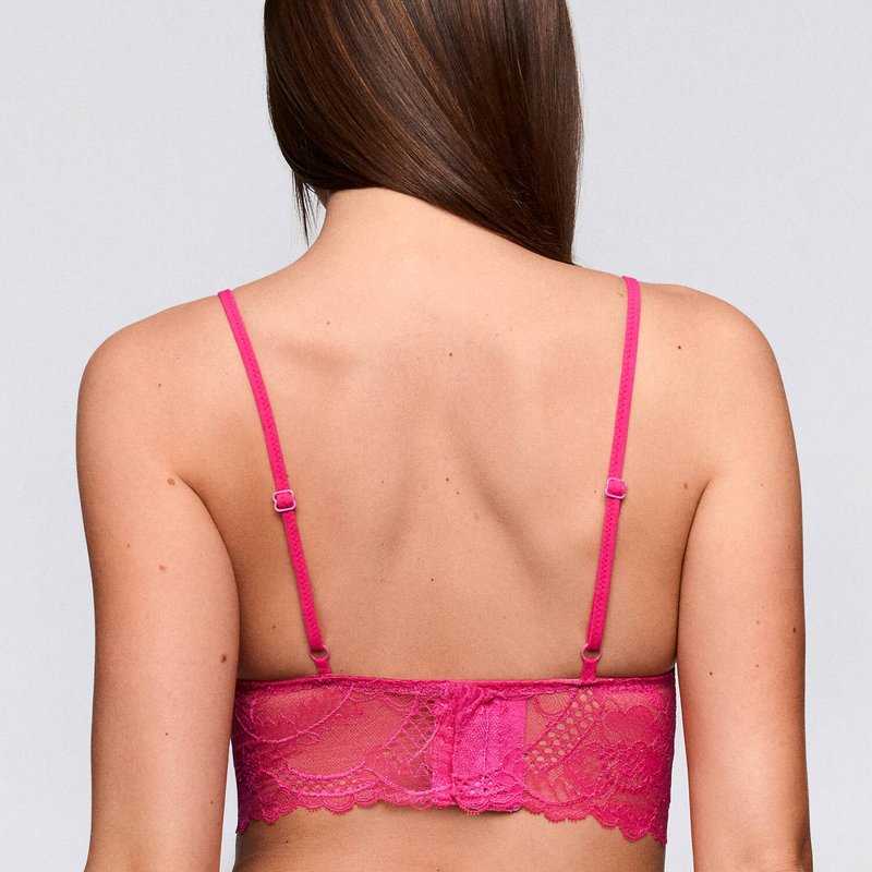 Sutiã Corset de Renda Lisa Fuchsia Queen