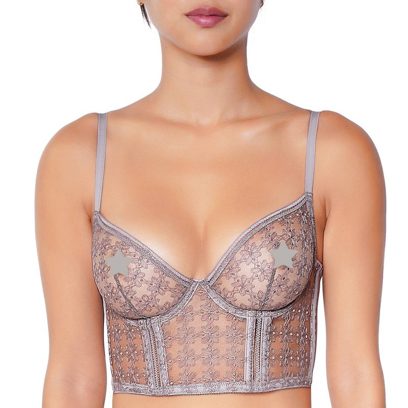 Sutiã Bustier Café Fleur Taupe