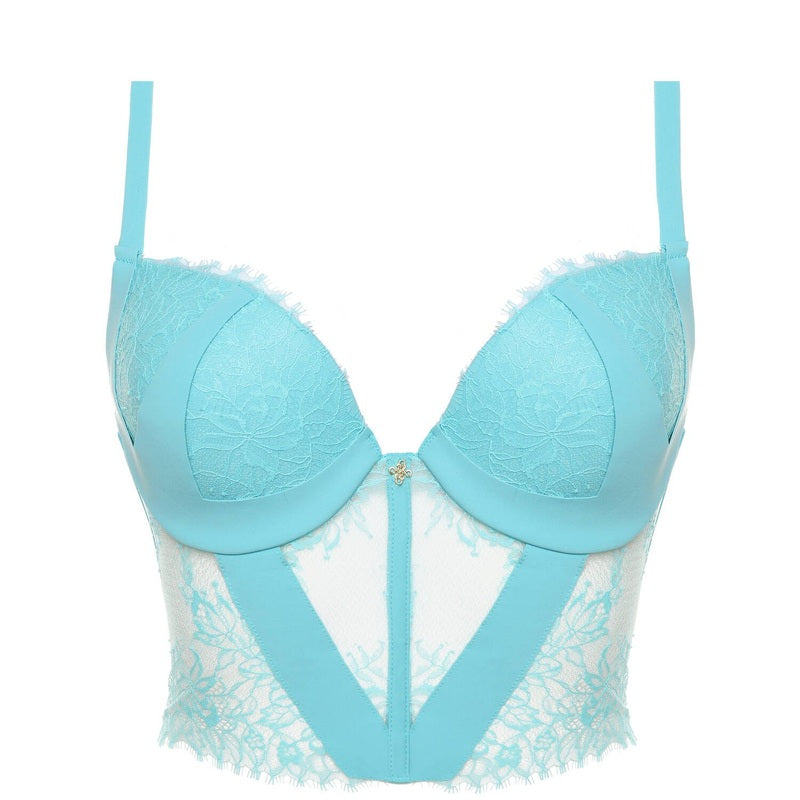 Sutiã Push-Up de Renda Amour Amour Turquesa