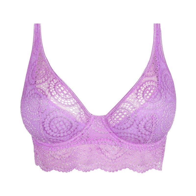 Sutiã Bustier de Renda Petit Paris Lavanda Creme