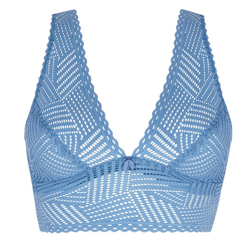 Sutiã Bustier de Renda Tressage Gráfico Tressage Denim