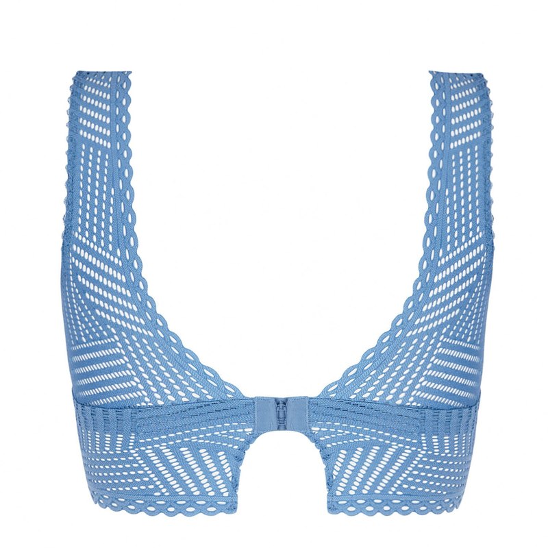 Sutiã Bustier de Renda Tressage Gráfico Tressage Denim