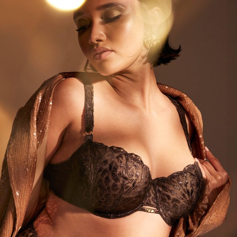 Sutiã meia taça Crazy in Love Satin Brown