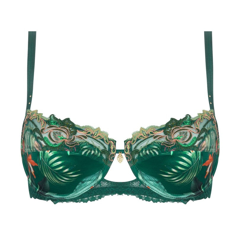 Sutiã Demi-cup de Seda e Renda Tropique En Fleurs Nature Tropic