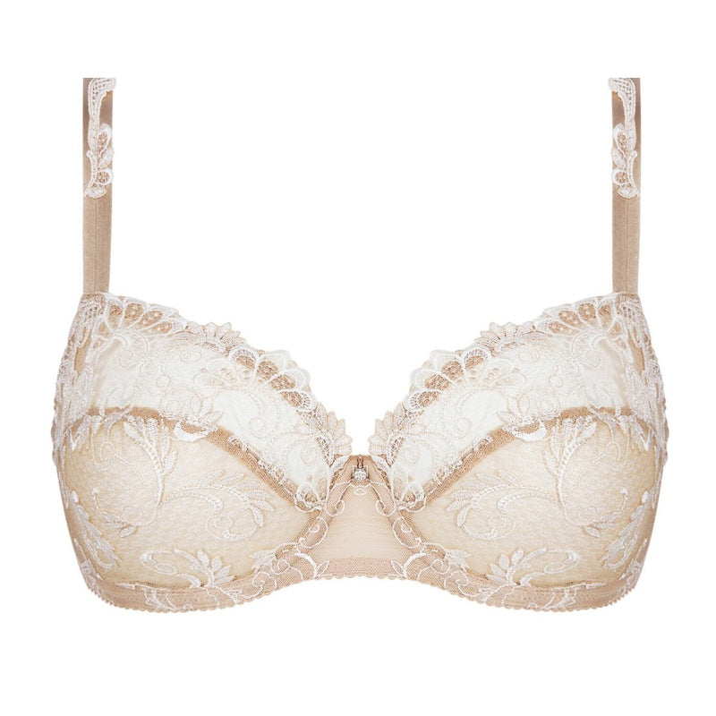 Sutiã plus size meia copa Dressing Floral Ambre Nacre