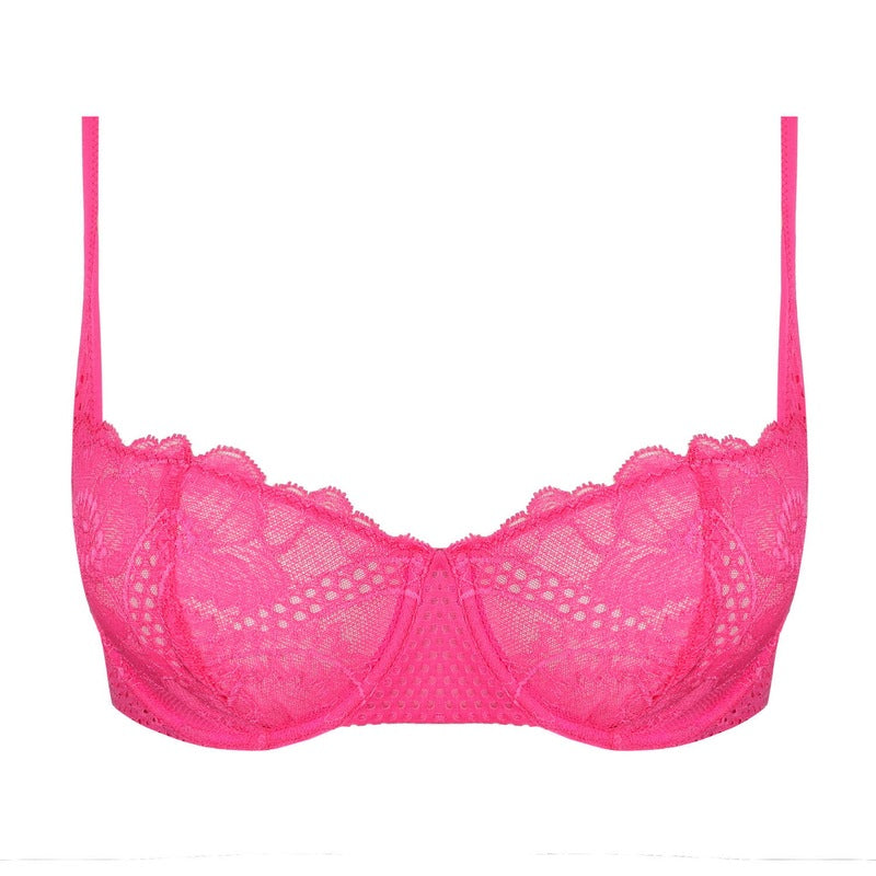 Sutiã meia taça de Renda Lisa Fuchsia Queen
