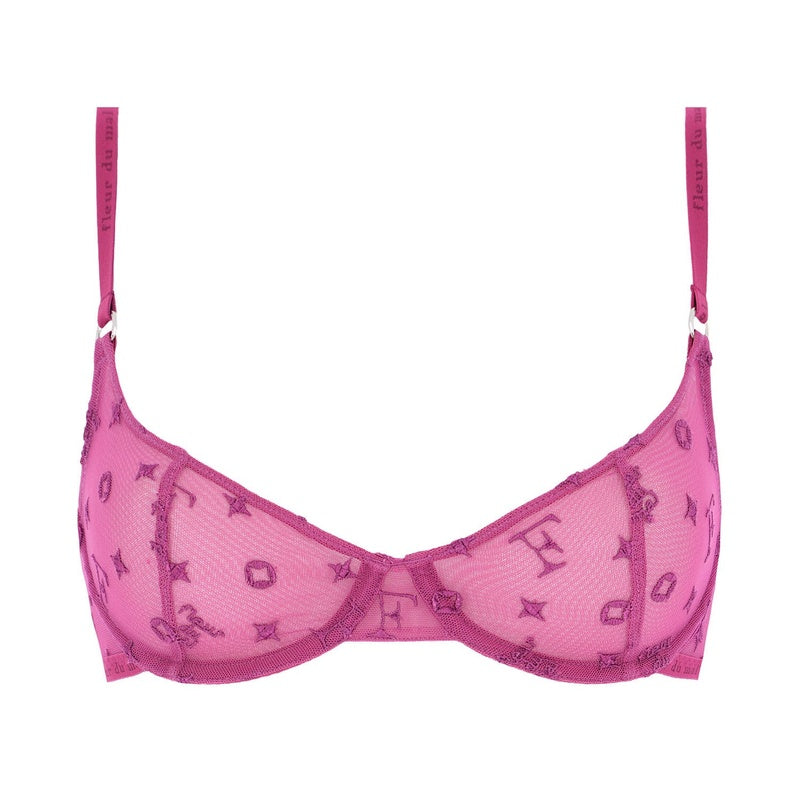 Sutiã meia taça Fleur Monogram Fuchsia