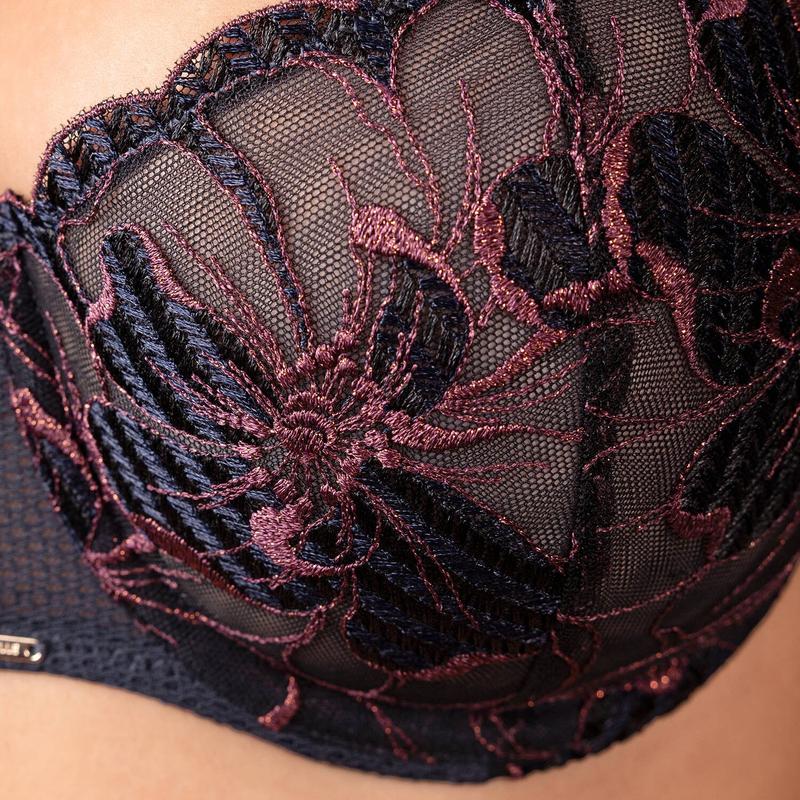 Sutiã meia copa Fleurs Signature Marine Lurex