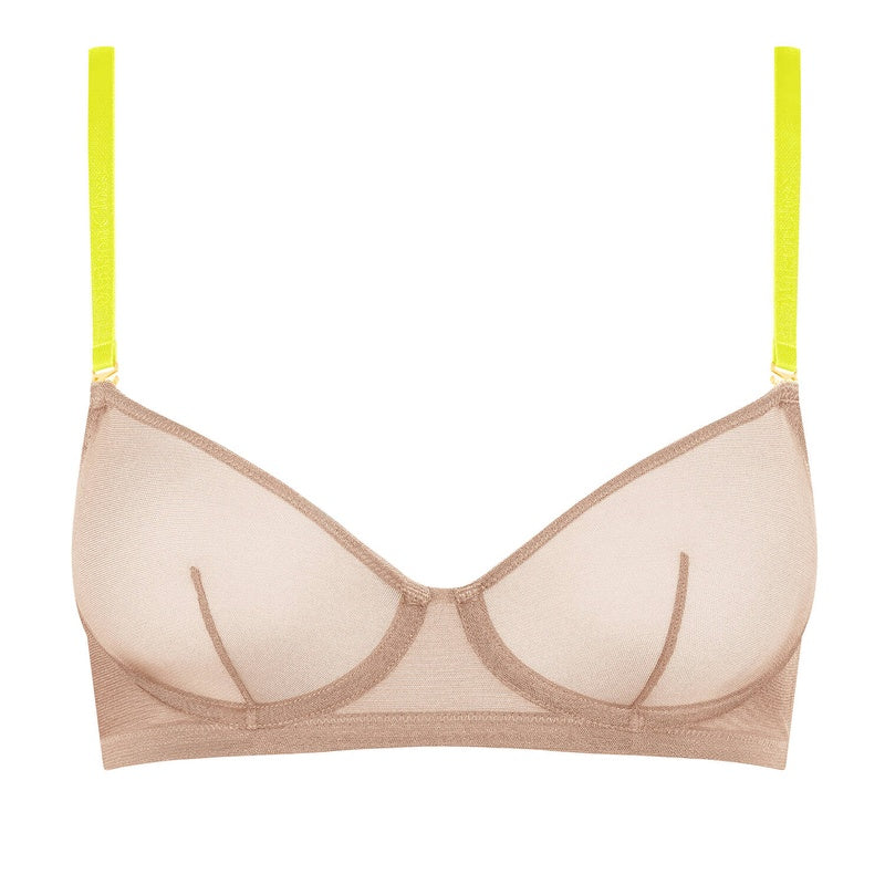 Sutiã Balconette com alças removíveis Corps à Corps Chair Jaune Fluo Or