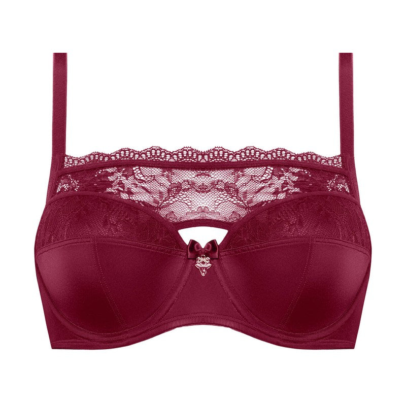 Sutiã Balconette com bojo Carita Cabernet Red Lace