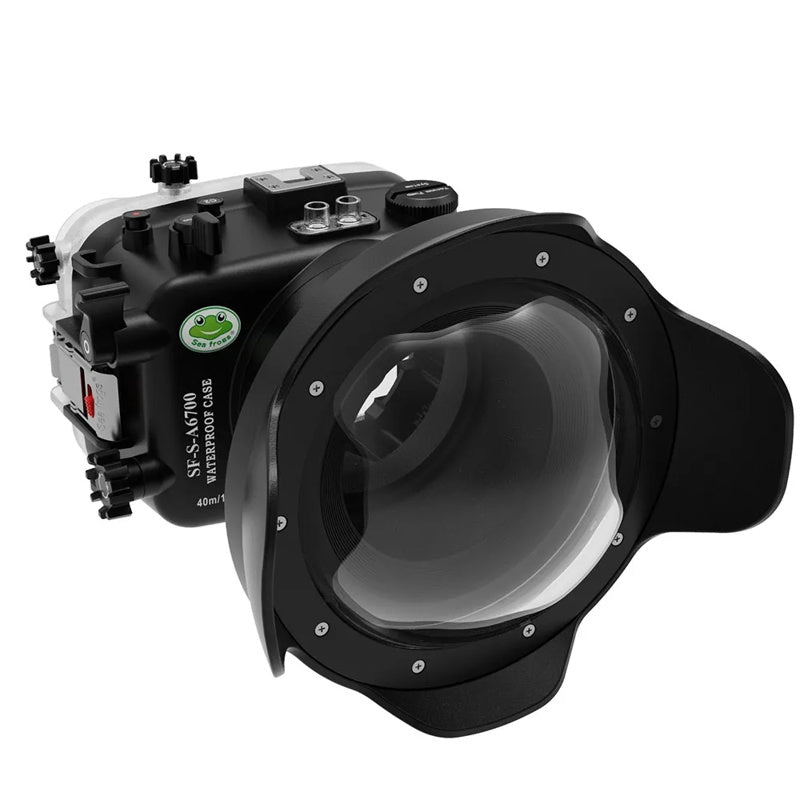 Caixa estanque para Sony A6700 de 8´´ com lente de cúpula seca - Mercado de Luxo - O Maior E-Commerce de Bens, Produtos e Serviços de Luxo do Brasil.