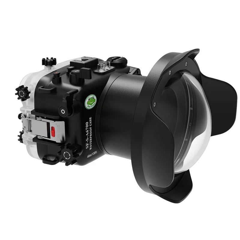 Caixa estanque para Sony A6700 de 8´´ com lente de cúpula seca - Mercado de Luxo - O Maior E-Commerce de Bens, Produtos e Serviços de Luxo do Brasil.