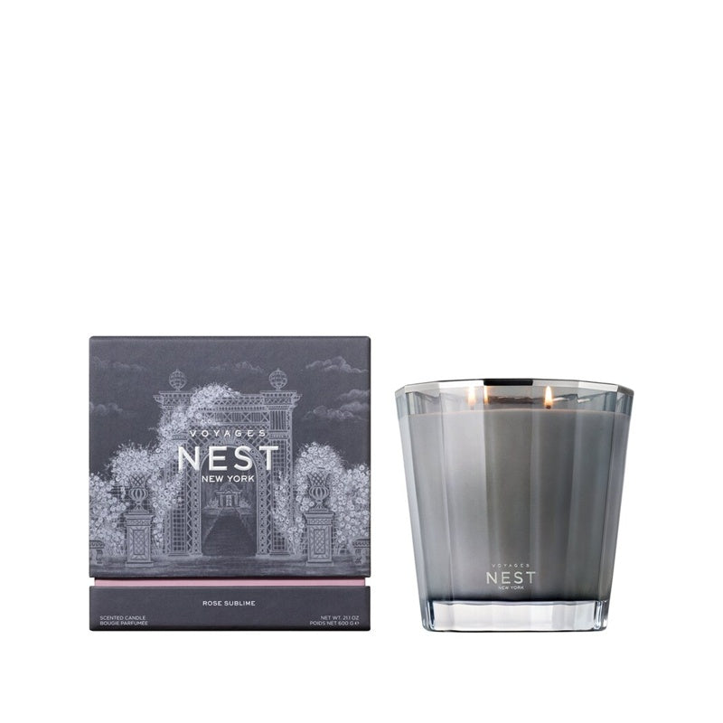 Vela VOYAGES Rose Sublime 2-Wick 600g - Mercado de Luxo - O Maior E-Commerce de Bens, Produtos e Serviços de Luxo do Brasil.