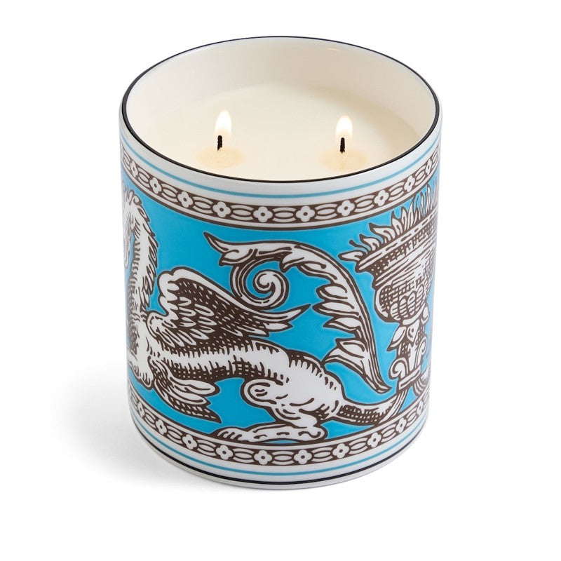 Vela Florentine Turquoise Scented 800g - Mercado de Luxo - O Maior E-Commerce de Bens, Produtos e Serviços de Luxo do Brasil.