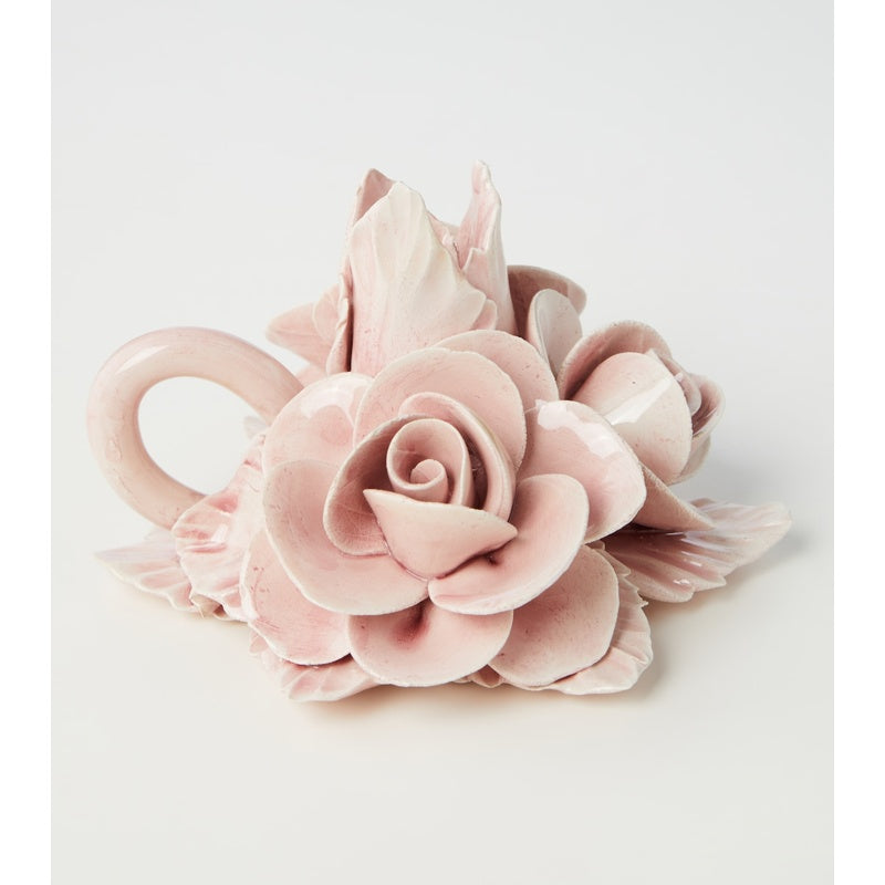 Conjunto de 2 porta-velas de cerâmica floral - Mercado de Luxo - O Maior E-Commerce de Bens, Produtos e Serviços de Luxo do Brasil.