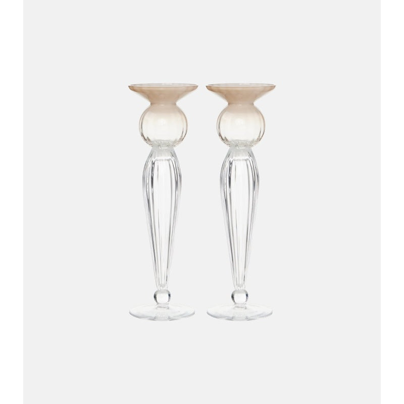 Conjunto de 2 porta-velas de vidro Murano - Mercado de Luxo - O Maior E-Commerce de Bens, Produtos e Serviços de Luxo do Brasil.