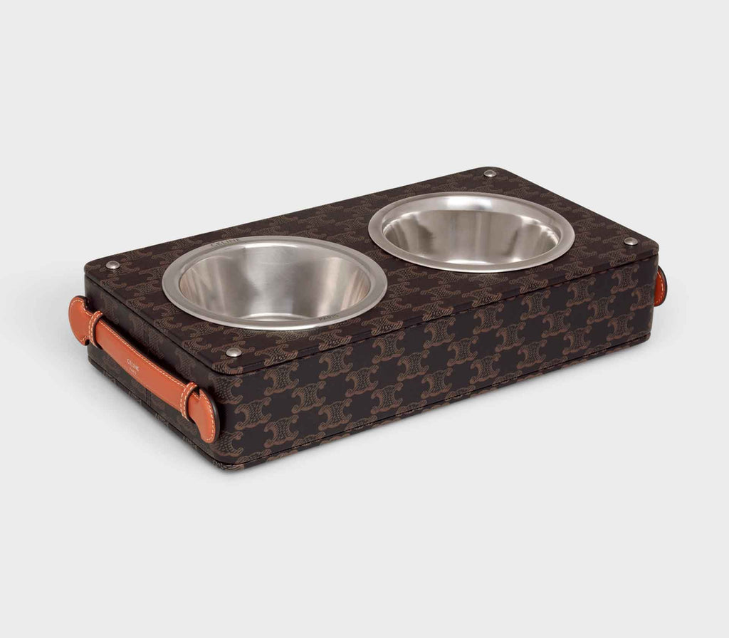 Tigela para Pet Dupla Nappa em Inox  - Mercado de Luxo - O Maior E-Commerce de Bens, Produtos e Serviços de Luxo do Brasil.
