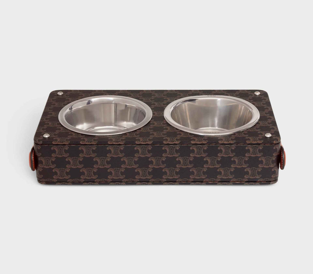 Tigela para Pet Dupla Nappa em Inox  - Mercado de Luxo - O Maior E-Commerce de Bens, Produtos e Serviços de Luxo do Brasil.