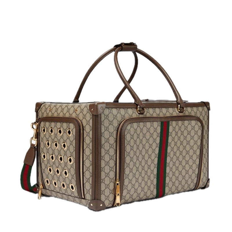 Bolsa de Transporte para animais de estimação Web Stripe GG Supreme - Mercado de Luxo - O Maior E-Commerce de Bens, Produtos e Serviços de Luxo do Brasil.