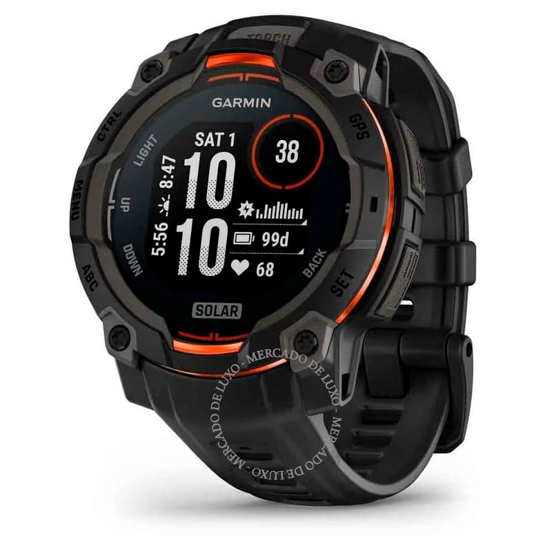 Smartwatch Instinct 3 Solar 45 mm - Mercado de Luxo - O Maior E-Commerce de Bens, Produtos e Serviços de Luxo do Brasil.