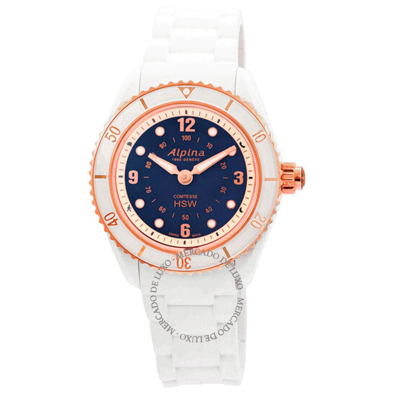 Relógio com alarme de quartzo e mostrador azul 36 mm - Mercado de Luxo - O Maior E-Commerce de Bens, Produtos e Serviços de Luxo do Brasil.
