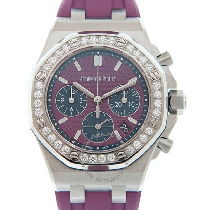 Relógio Royal Oak Offshore Chronograph Mostrador Roxo Diamante 37 mm - Mercado de Luxo - O Maior E-Commerce de Bens, Produtos e Serviços de Luxo do Brasil.