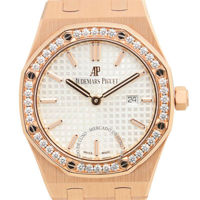 Relógio Royal Oak Silver Dial Ouro Rosa 18k 33 mm - Mercado de Luxo - O Maior E-Commerce de Bens, Produtos e Serviços de Luxo do Brasil.