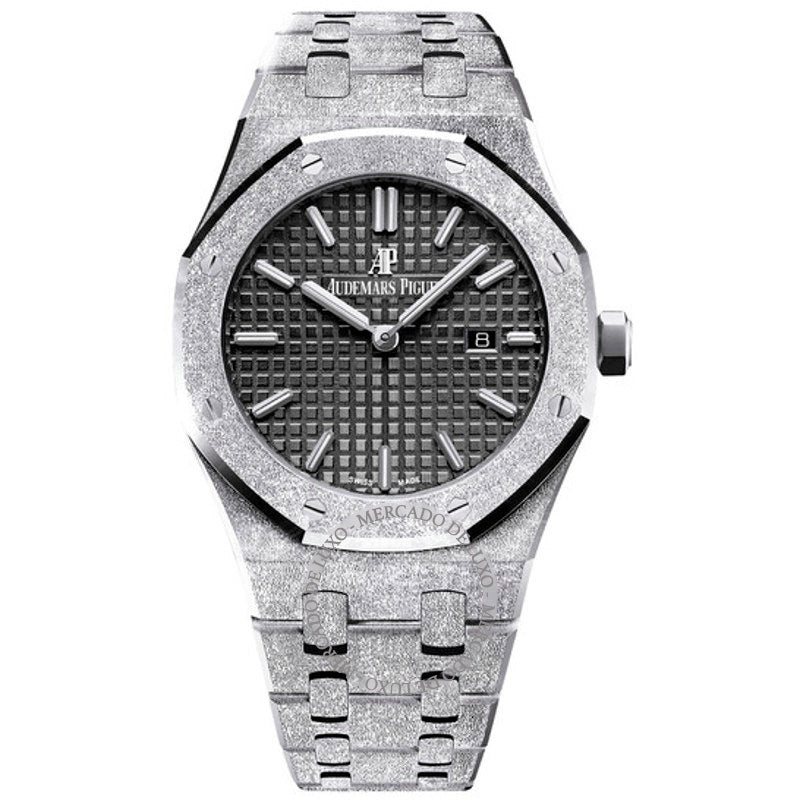 Relógio Royal Oak com mostrador preto fosco em ouro branco 18k  - Mercado de Luxo - O Maior E-Commerce de Bens, Produtos e Serviços de Luxo do Brasil.