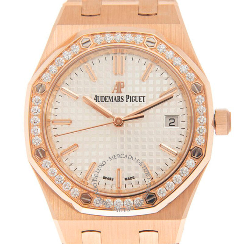 Relógio Royal Oak Automático Diamante Mostrador Branco 34 mm - Mercado de Luxo - O Maior E-Commerce de Bens, Produtos e Serviços de Luxo do Brasil.