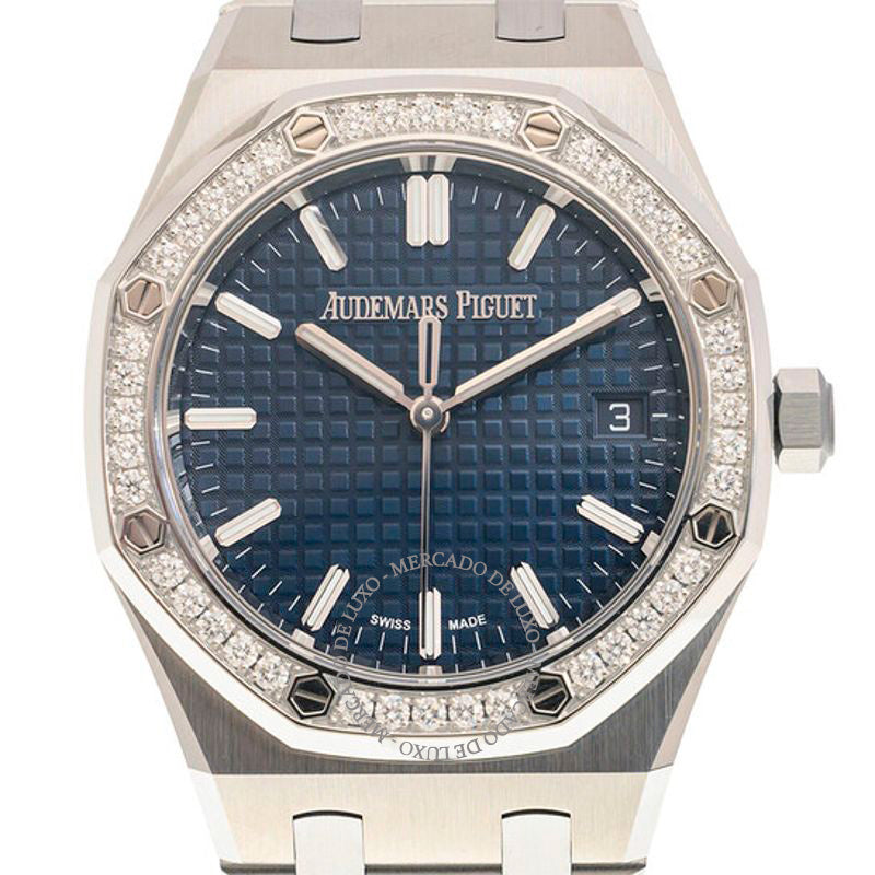 Relógio Royal Oak "50º Aniversário" Automático Mostrador Azul Diamante 34 mm - Mercado de Luxo - O Maior E-Commerce de Bens, Produtos e Serviços de Luxo do Brasil.