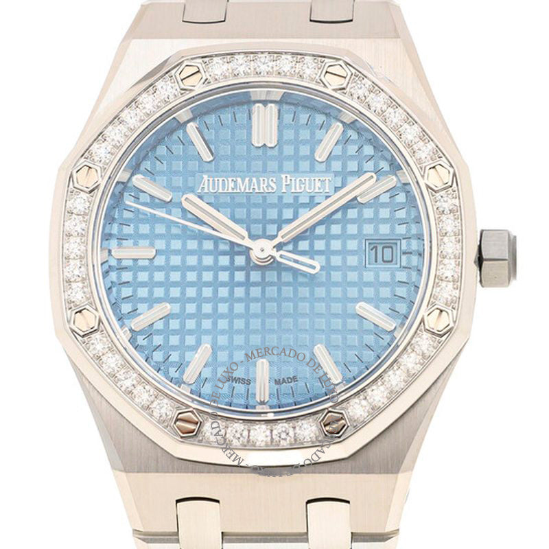 Relógio Royal Oak Automático Diamante Mostrador Azul 34 mm - Mercado de Luxo - O Maior E-Commerce de Bens, Produtos e Serviços de Luxo do Brasil.