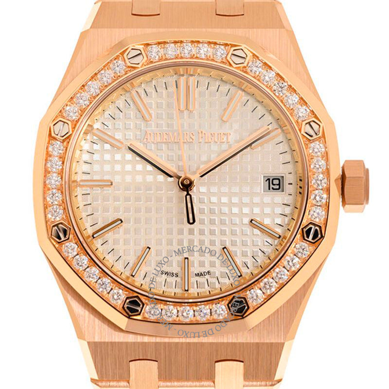 Relógio Royal Oak Automático Diamante Mostrador Prateado 37 mm - Mercado de Luxo - O Maior E-Commerce de Bens, Produtos e Serviços de Luxo do Brasil.
