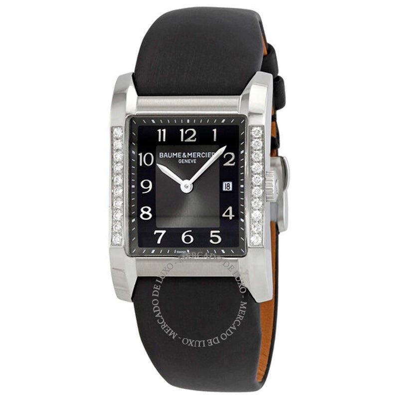 Relógio Baume e Mercier Hampton Milleis Mostrador Preto Couro 27 mm - Mercado de Luxo - O Maior E-Commerce de Bens, Produtos e Serviços de Luxo do Brasil.