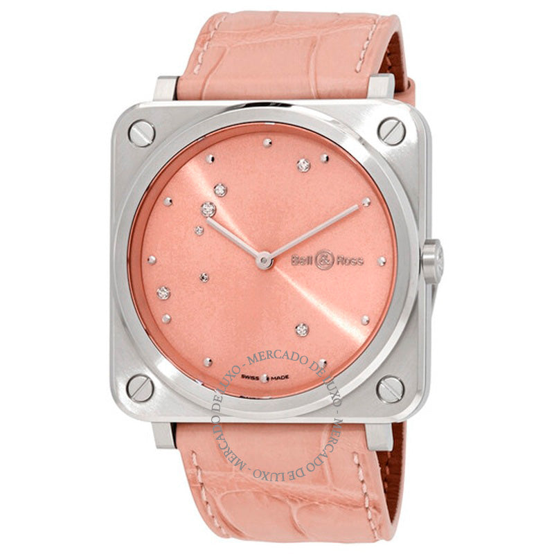 Relógio Mostrador rosa de quartzo com diamante rosa 39 mm - Mercado de Luxo - O Maior E-Commerce de Bens, Produtos e Serviços de Luxo do Brasil.