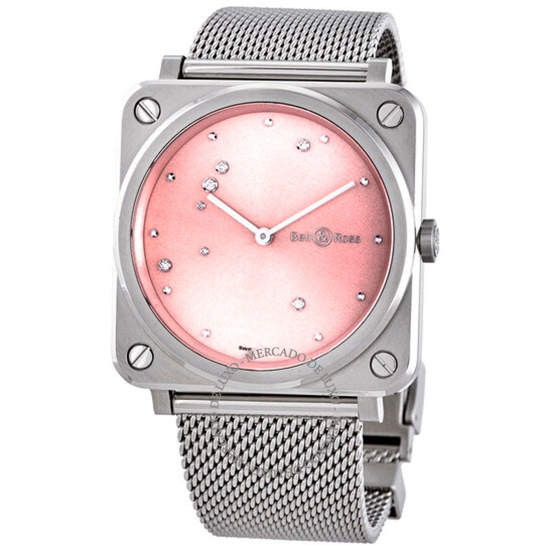 Relógio Mostrador rosa de quartzo com diamante rosa 39 mm - Mercado de Luxo - O Maior E-Commerce de Bens, Produtos e Serviços de Luxo do Brasil.