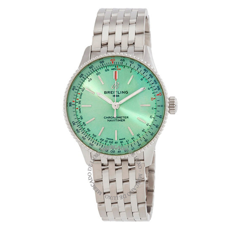 Relógio Navitimer Automático Mostrador Verde 36 mm - Mercado de Luxo - O Maior E-Commerce de Bens, Produtos e Serviços de Luxo do Brasil.