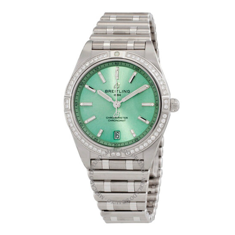 Relógio Chronomat Automático Diamante Mostrador Verde 36 mm - Mercado de Luxo - O Maior E-Commerce de Bens, Produtos e Serviços de Luxo do Brasil.