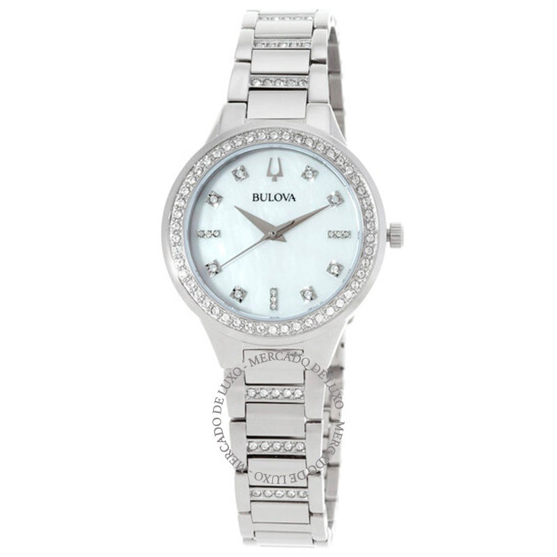 Relógio Conjunto clássico de mostrador branco e colar de cristal de quartzo 30 mm - Mercado de Luxo - O Maior E-Commerce de Bens, Produtos e Serviços de Luxo do Brasil.