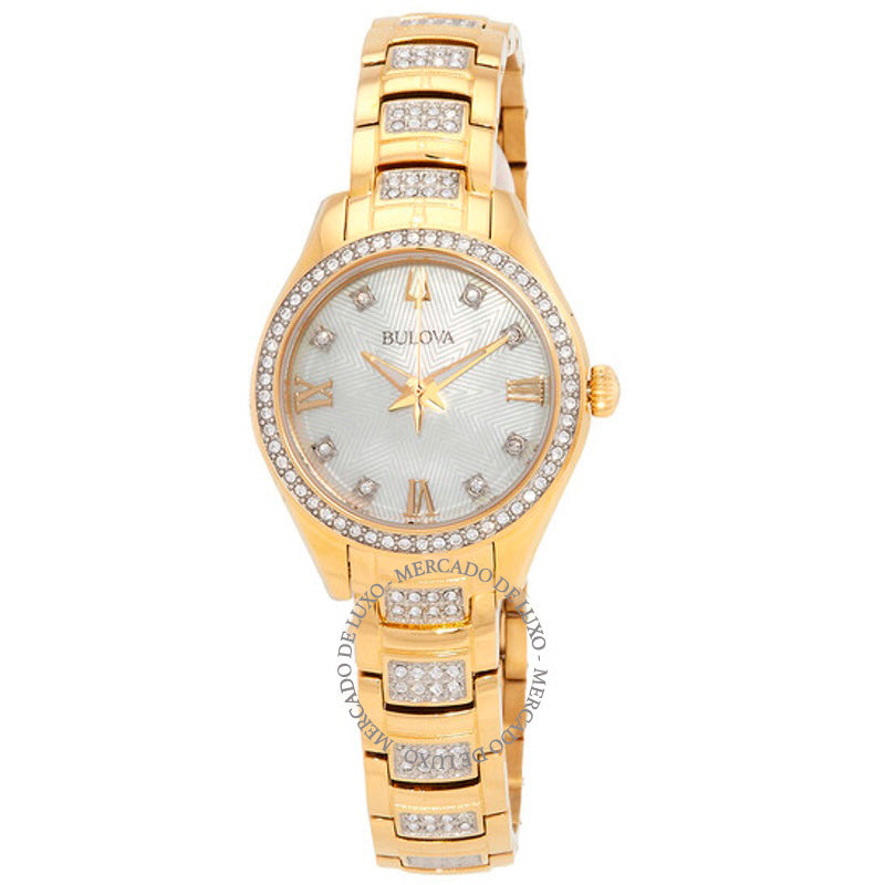 Relógio Mostrador branco de cristal de quartzo 28 mm - Mercado de Luxo - O Maior E-Commerce de Bens, Produtos e Serviços de Luxo do Brasil.