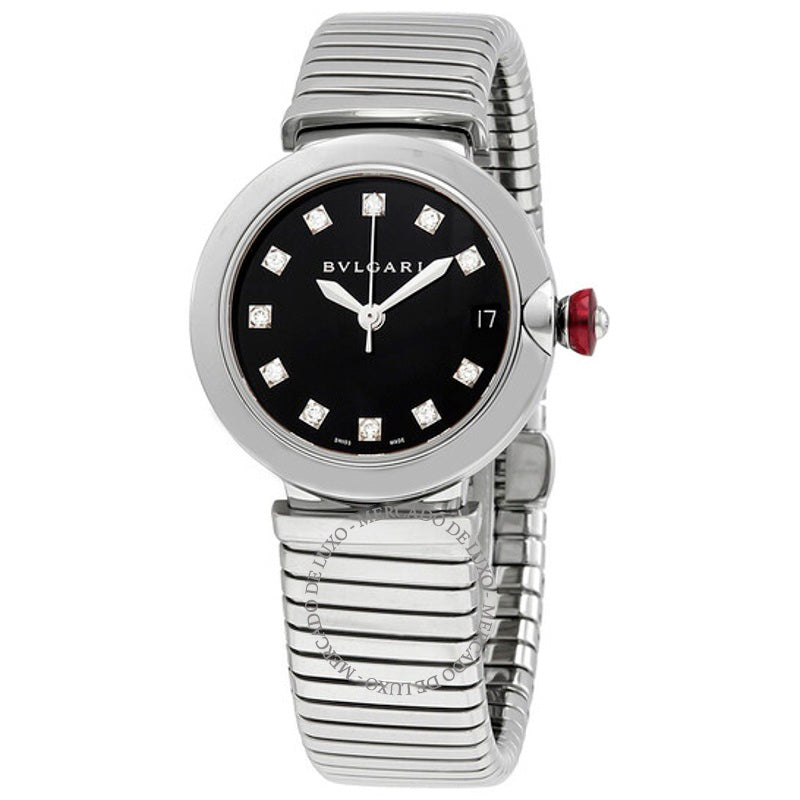Relógio LVCEA Tubogas Preto Lacado Mostrador Diamante Automático 33 mm - Mercado de Luxo - O Maior E-Commerce de Bens, Produtos e Serviços de Luxo do Brasil.