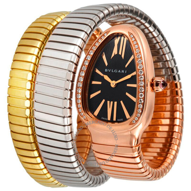 Relógio Serpenti Tubogas Quartzo Diamante Mostrador Preto 35 mm - Mercado de Luxo - O Maior E-Commerce de Bens, Produtos e Serviços de Luxo do Brasil.