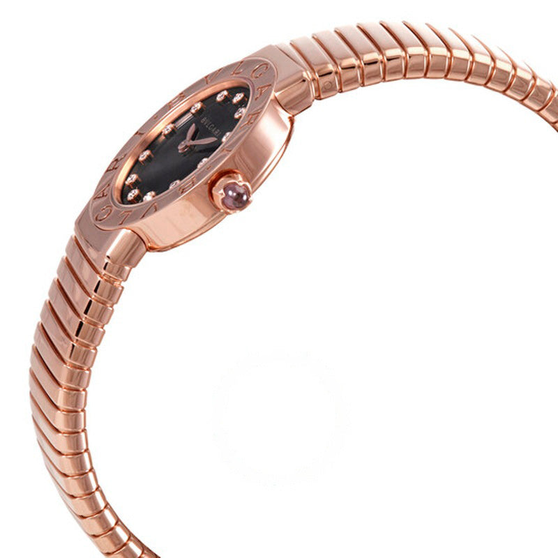 Relógio Bvlgari Mostrador Preto Laqueado Ouro Rosa 18K Diamante Pequeno 26 mm - Mercado de Luxo - O Maior E-Commerce de Bens, Produtos e Serviços de Luxo do Brasil.