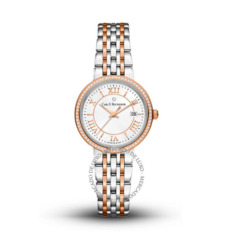 Relógio Mostrador prateado com diamantes de quartzo Adamavi 28 mm - Mercado de Luxo - O Maior E-Commerce de Bens, Produtos e Serviços de Luxo do Brasil.