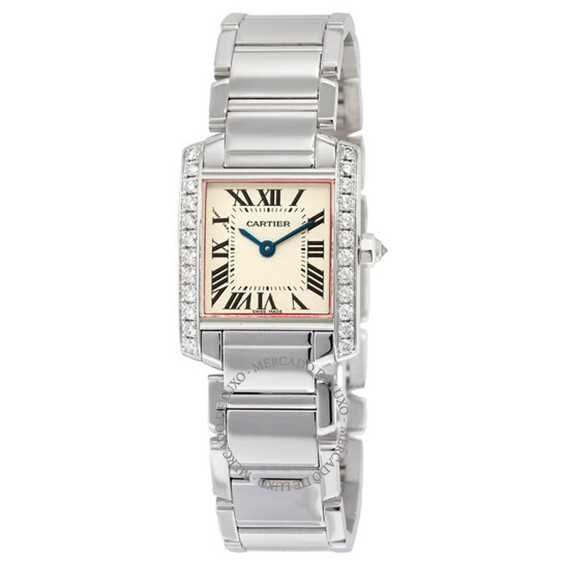 Relógio Tank Française 18kt Ouro Branco Diamante 20 mm - Mercado de Luxo - O Maior E-Commerce de Bens, Produtos e Serviços de Luxo do Brasil.