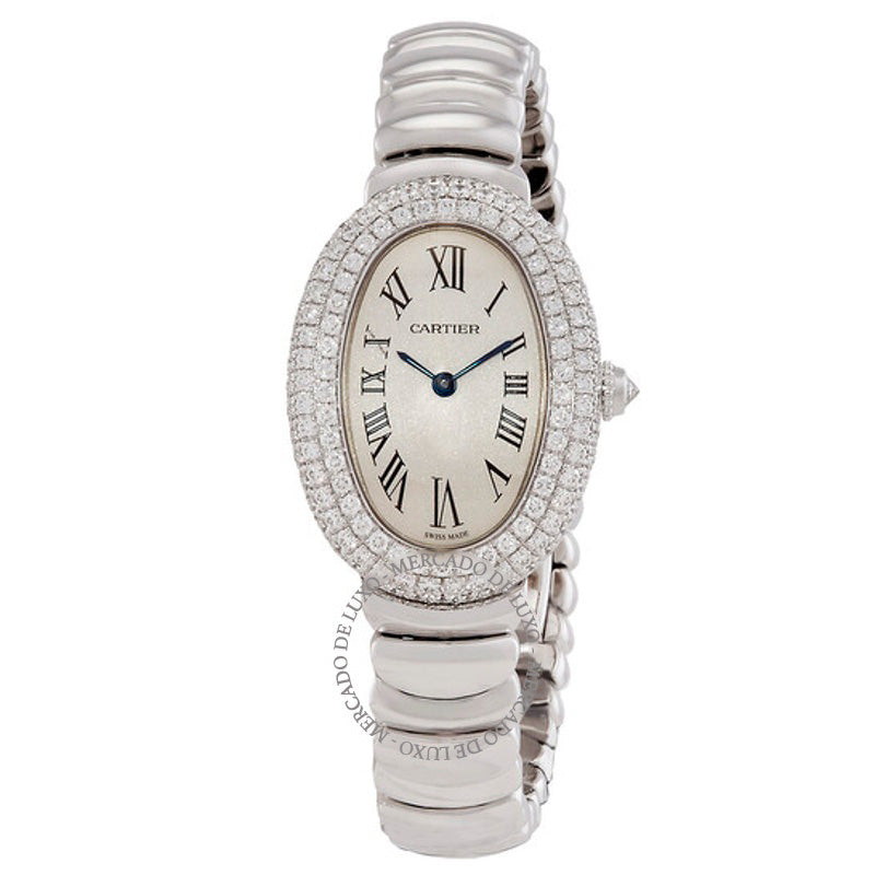 Relógio Baignoire Tamanho Pequeno Diamante Mostrador Branco 31 mm - Mercado de Luxo - O Maior E-Commerce de Bens, Produtos e Serviços de Luxo do Brasil.