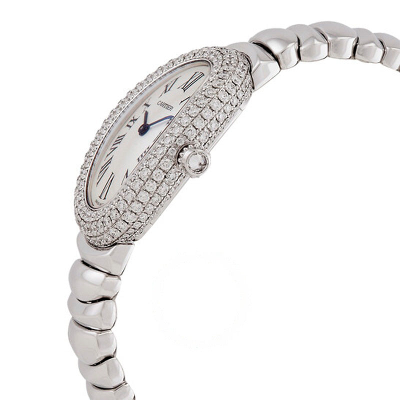 Relógio Baignoire Tamanho Pequeno Diamante Mostrador Branco 31 mm - Mercado de Luxo - O Maior E-Commerce de Bens, Produtos e Serviços de Luxo do Brasil.