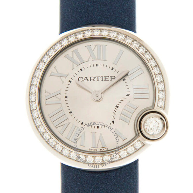 Relógio Ballon Blanc De Cartier Quartzo Diamante Mostrador Prateado  - Mercado de Luxo - O Maior E-Commerce de Bens, Produtos e Serviços de Luxo do Brasil.
