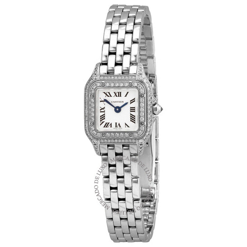 Relógio Panthere Mini Modelo Quartzo Diamante Mostrador Branco 21 mm - Mercado de Luxo - O Maior E-Commerce de Bens, Produtos e Serviços de Luxo do Brasil.